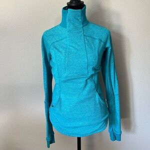 Lululemon Women's Pullover Base runner Size 6 - 1/2 Zip Teal Heather Surge